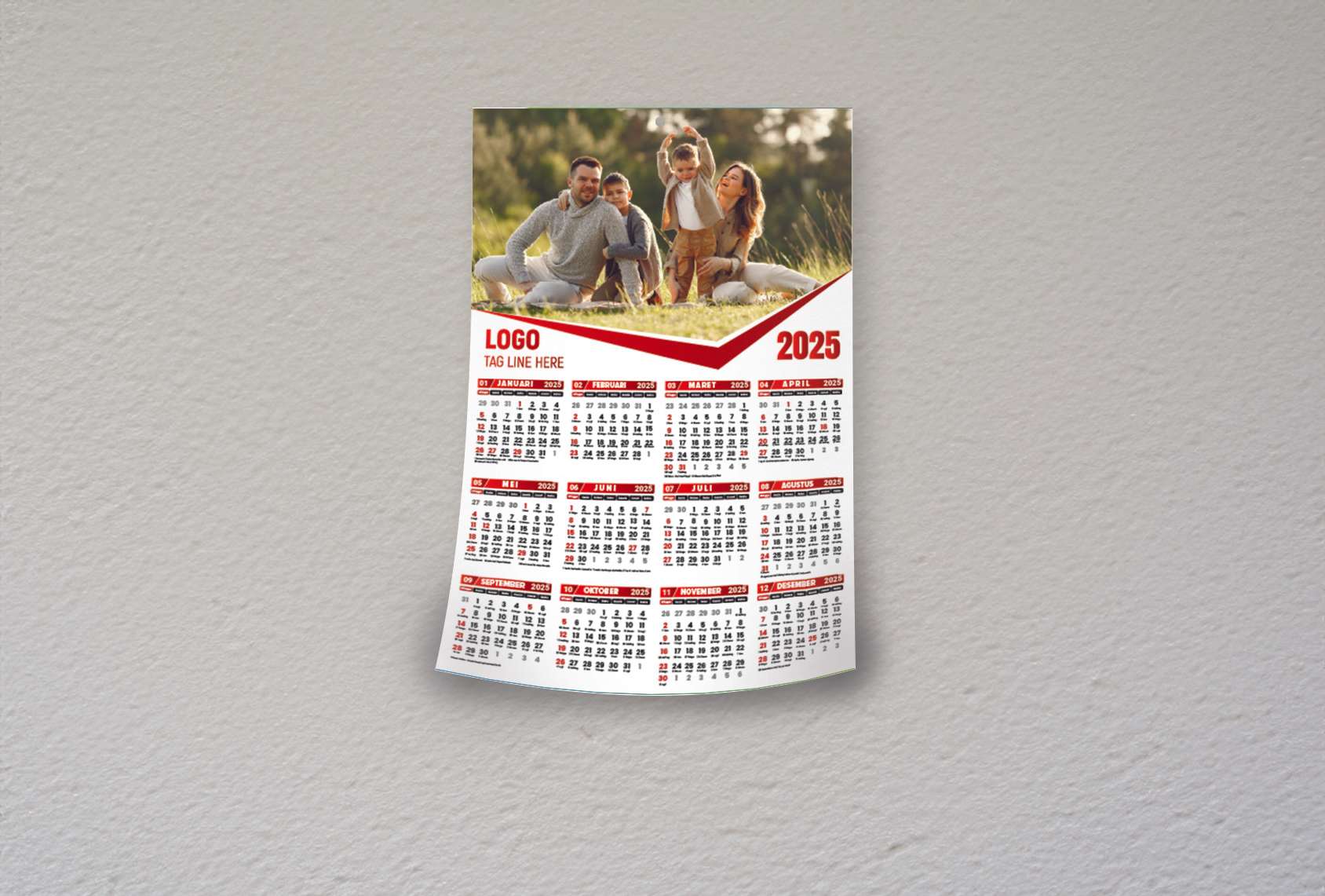 Kalender Tahun 2025 - Front view