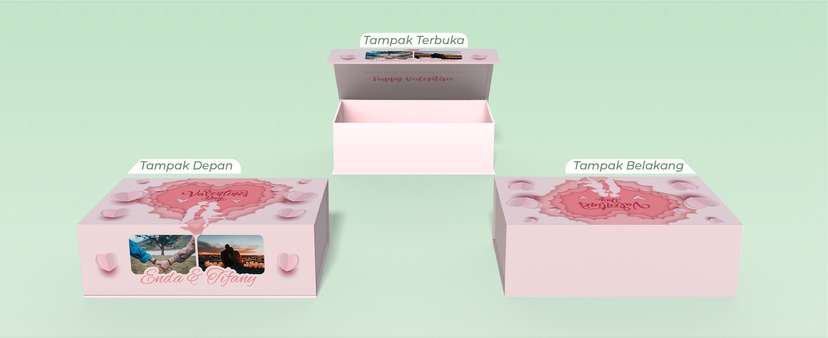 Box Hard Cover Tema Valentine Warna Soft Pink - Image 2