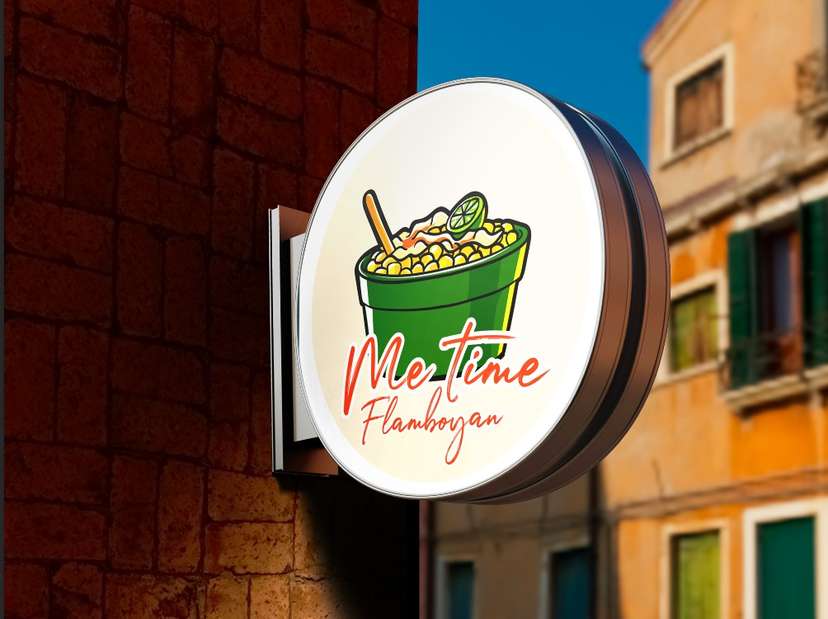 Sign Box Me Time Flamboyan Logo Jagung Cup Segar - Image 1