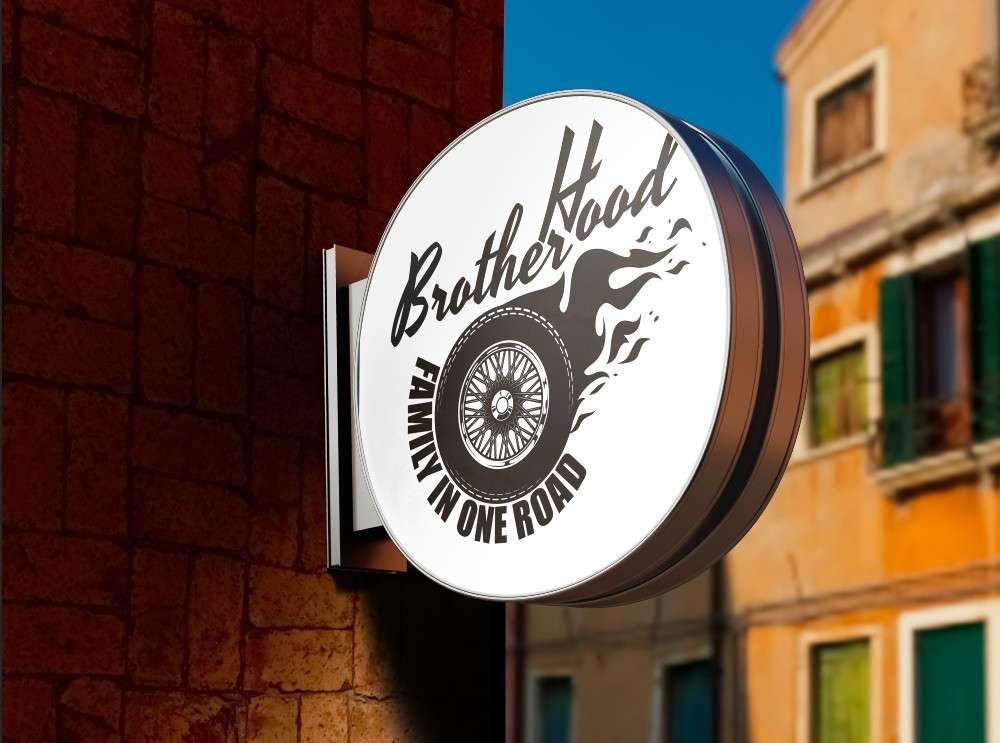 Sign Box Brotherhood Family in One Road Logo Komunitas Motor - Front view
