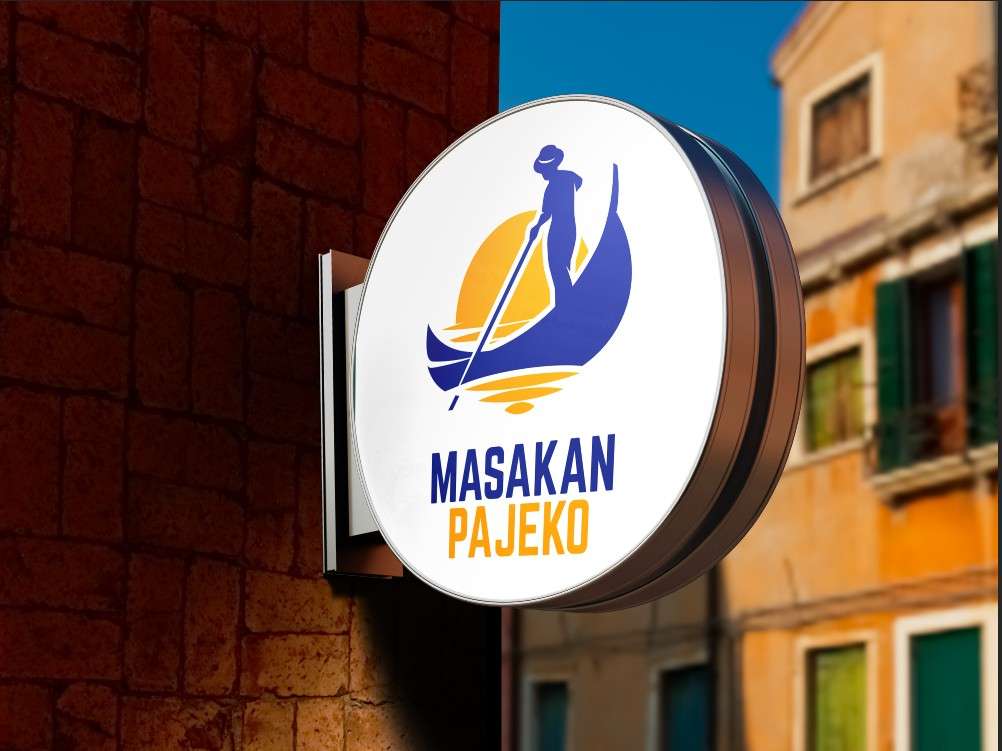 Sign Box Masakan Pajeko Logo Kuliner Tradisional - Front view