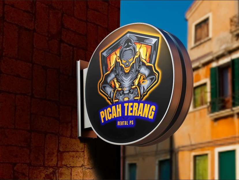 Sign Box Picah Terang Rental PS Logo Game Center - Image 1