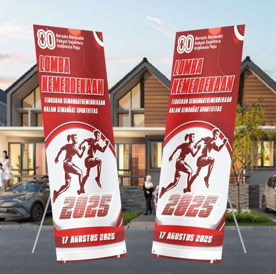 Banner Lomba Kemerdekaan – Fun Run 80 Tahun Indonesia Merdeka - Front view