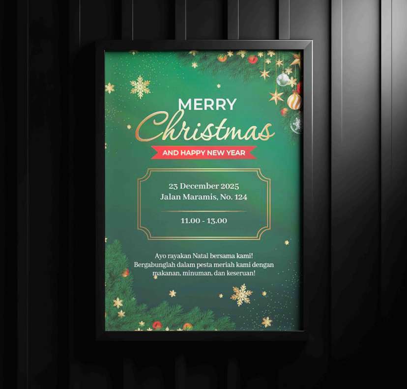 Slim Led Poster Event Natal Warna Hijau - Image 1