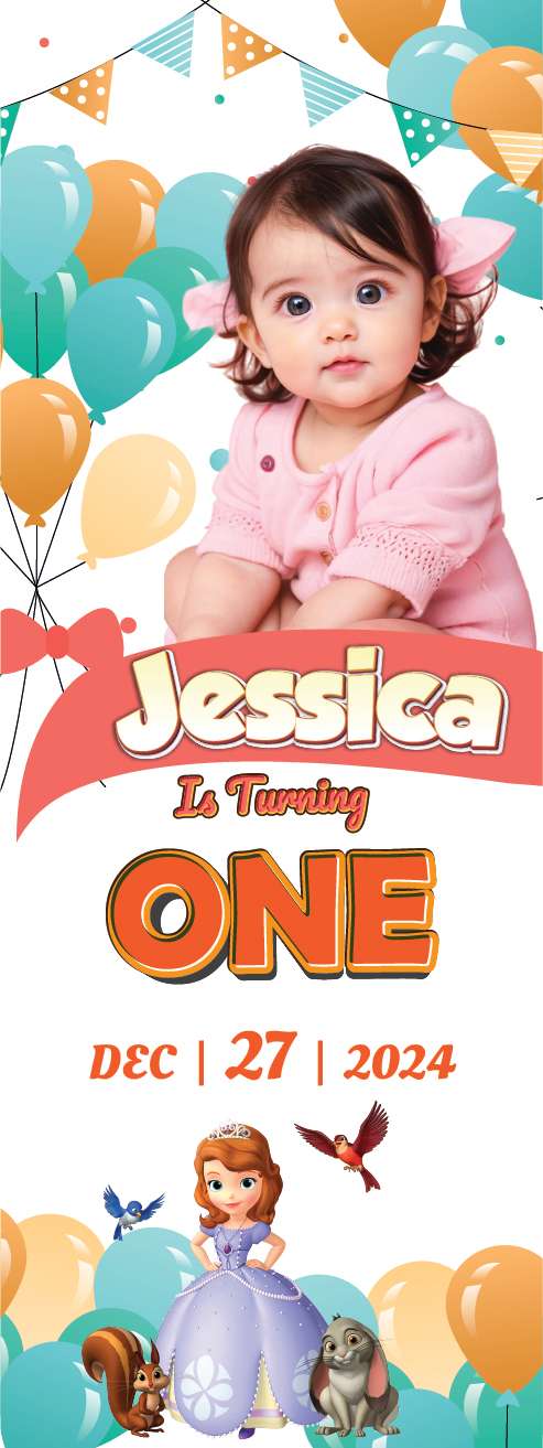 Standing Banner Ulang Tahun Princess Sophia - Image 1