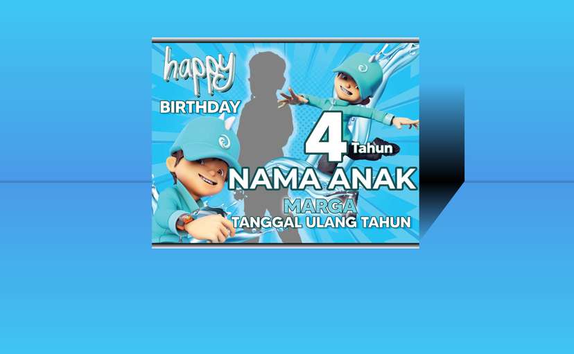 Baliho Hari Ulang Tahun Anak tema Boboboy - Image 1