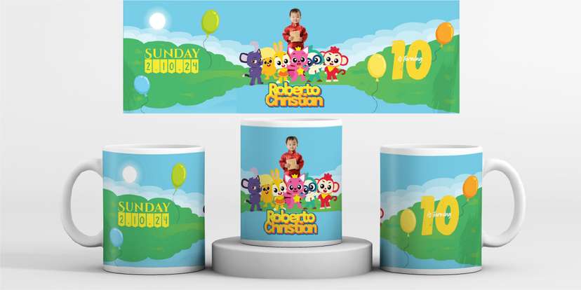 Mug Souvenir Ultah Tema Pinkfong - Image 1