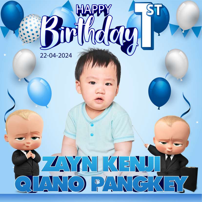 Baliho Ulang Tahun Anak Tema Baby Bos - Image 1