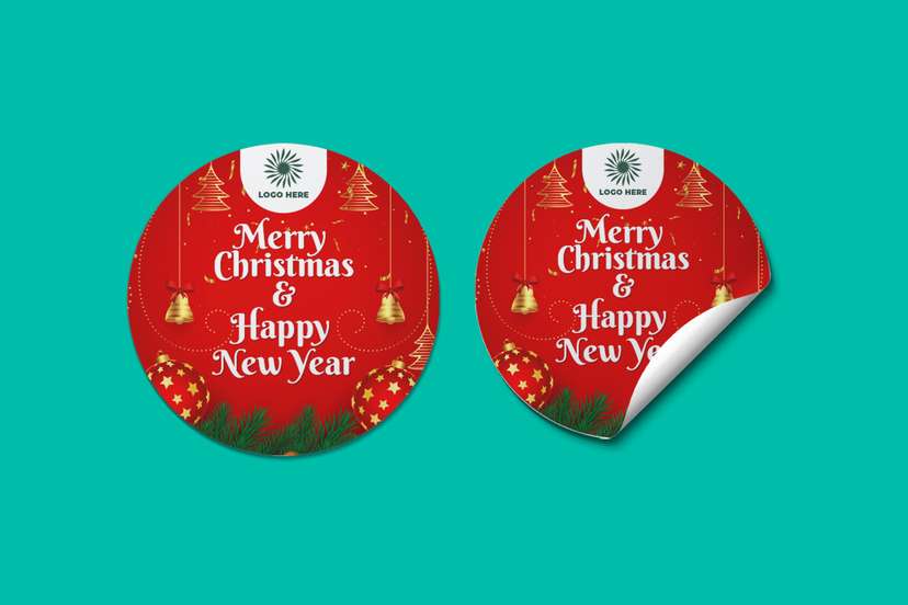 Sticker Label Kemasan Natal dan Tahun Baru - Image 1