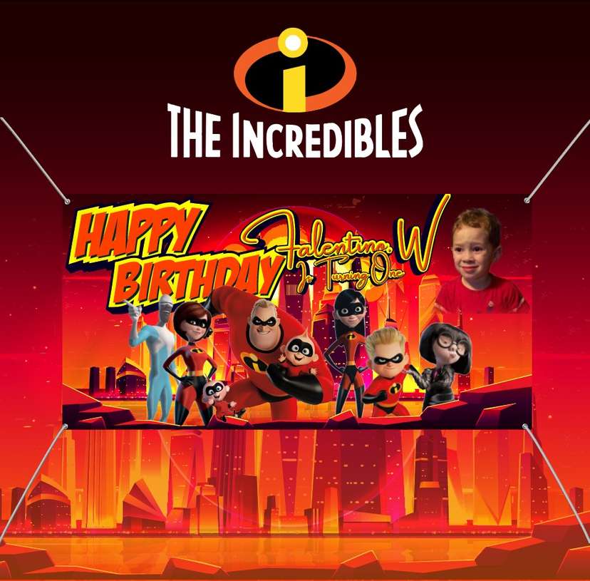 Baliho Ulang Tahun dengan Tema The Incredibles - Image 1