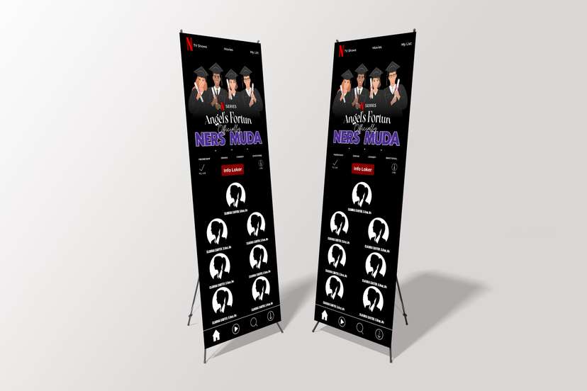 X Banner Wisuda Tema Netflix Angel Fortunes - Image 1