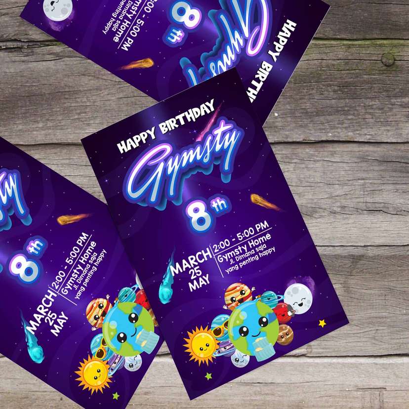 Undangan Ulang Tahun Planet - Image 1