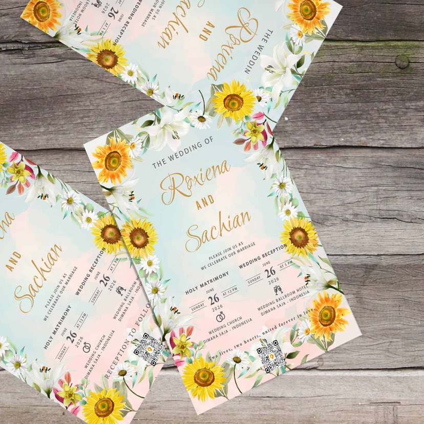 Undangan Wedding Tema Bunga - Image 2
