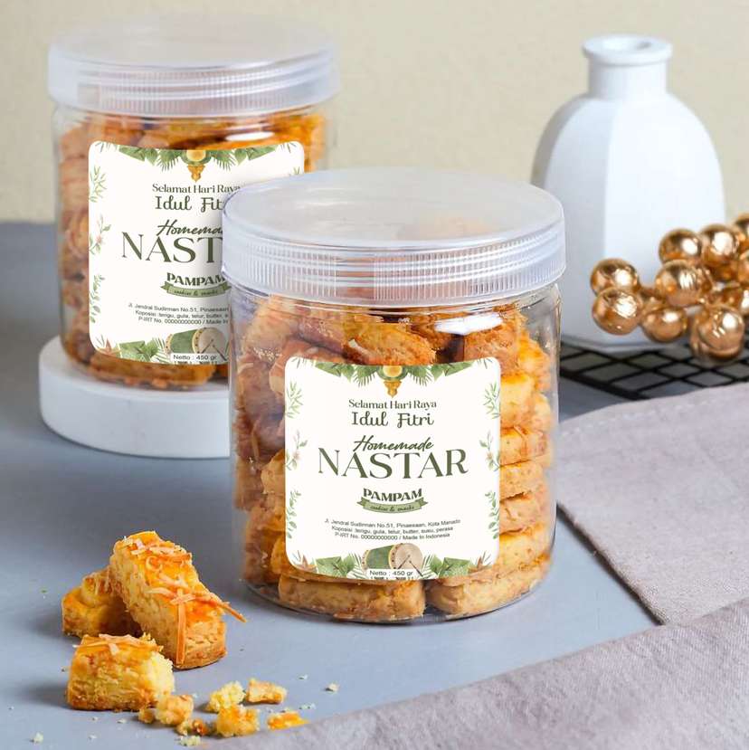 Stiker Toples Lebaran Idul Fitri Tema putih, hijau dan emas - Image 1