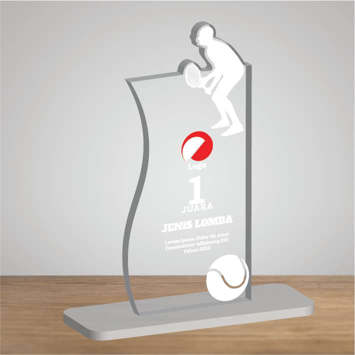 Plakat Penghargaan Akrilik Custom Tenis - Image 1