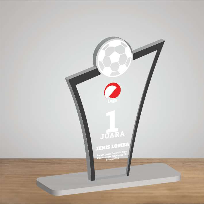 Plakat Penghargaan Akrilik Custom Sepak Bola - Image 1