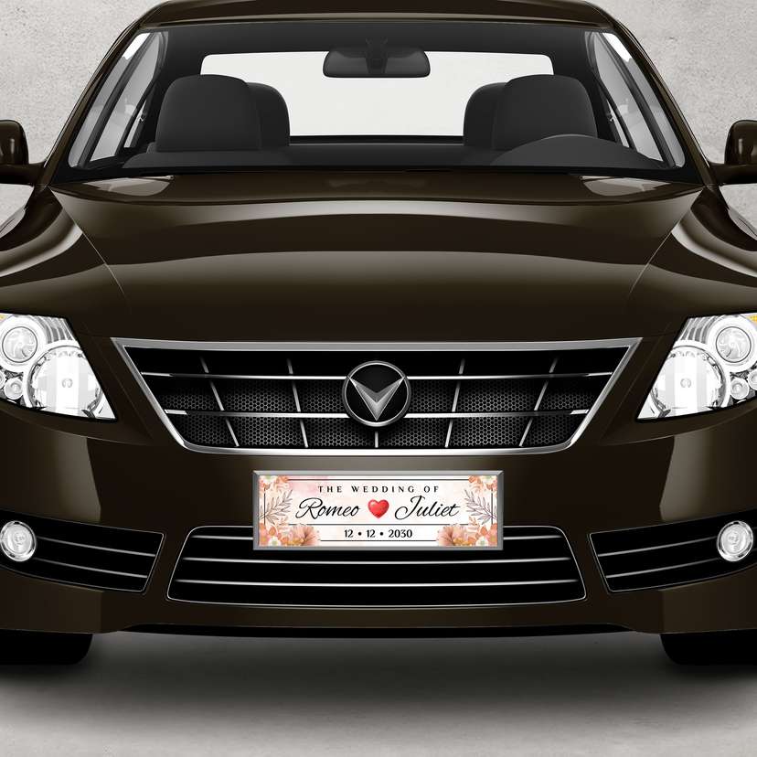 Wedding Plat Tema Floral Floral Peach dan Krem - Image 1