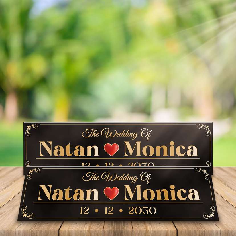 Wedding Plat Tema Hitam Emas Elegan - Image 2