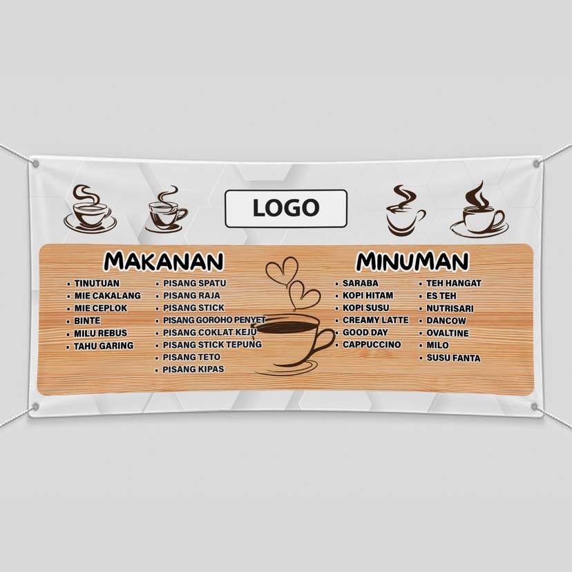 Baliho Menu Makanan Putih Super Simple - Image 1