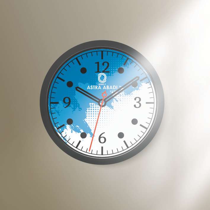 Jam Dinding Custom Biru Cat - Image 1