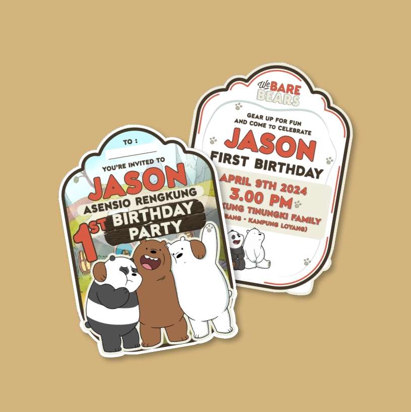 Undangan Ulang Tahun We Bare Bears - Image 2