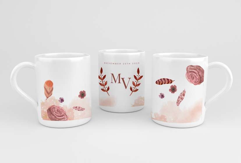 Design Mug Wedding Souvenir Minimalist - Image 1