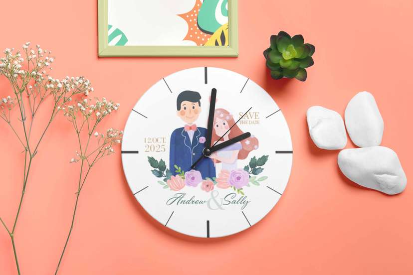Jam Dinding Souvenir Wedding - Image 1