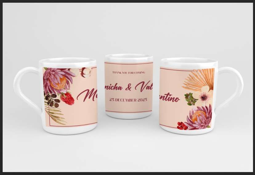 Design mug wedding maroon - Image 1