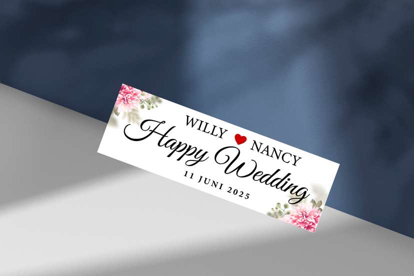 Wedding Plate Pink Putih - Image 1