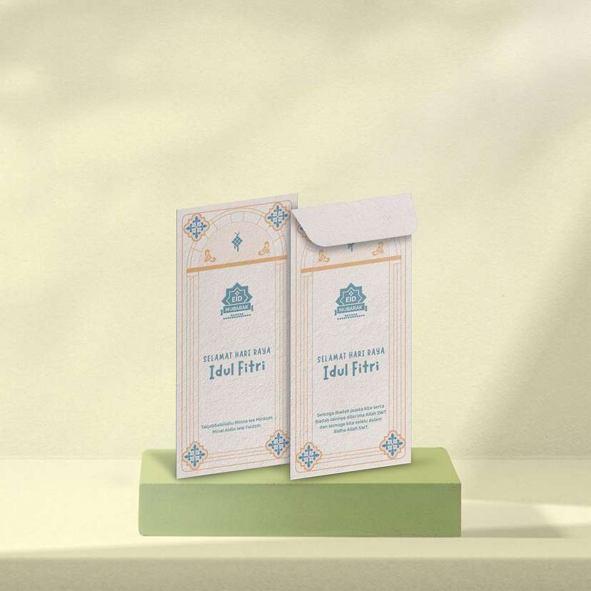 Amplop Idul Fitri Krem dan Biru - Image 1