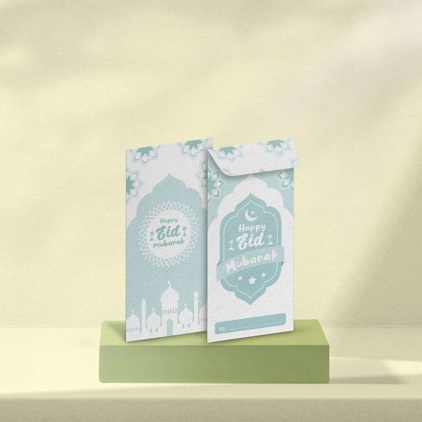 Amplop Idul Fitri Pastel Biru Muda - Image 1