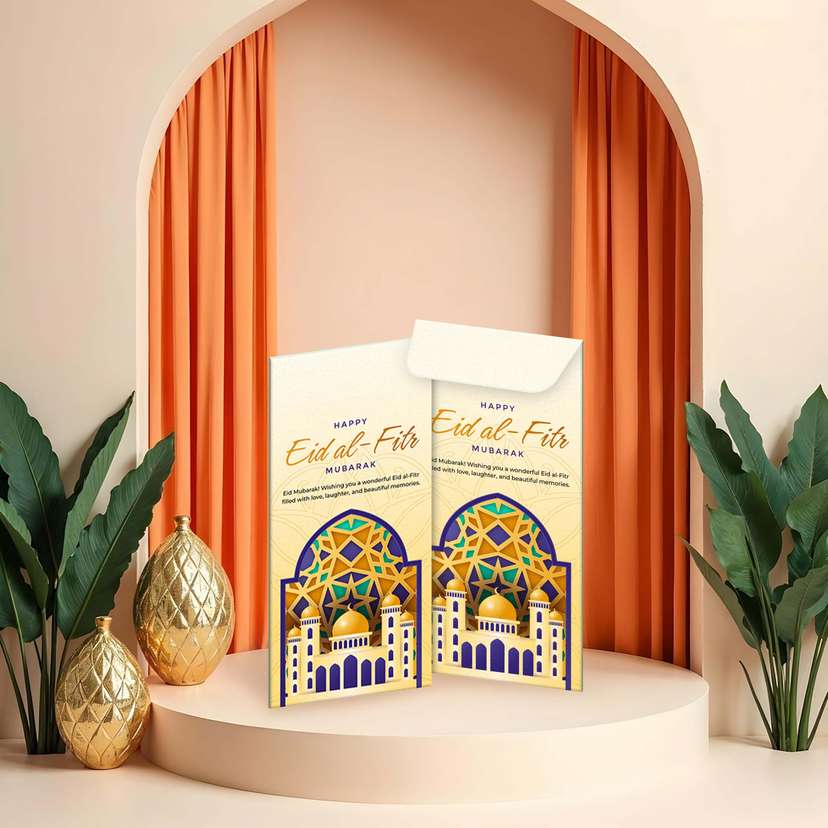 Amplop Idul Fitri Emas dan Biru - Image 1