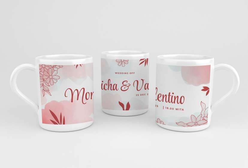Design Mug Wedding Water Color - Image 1