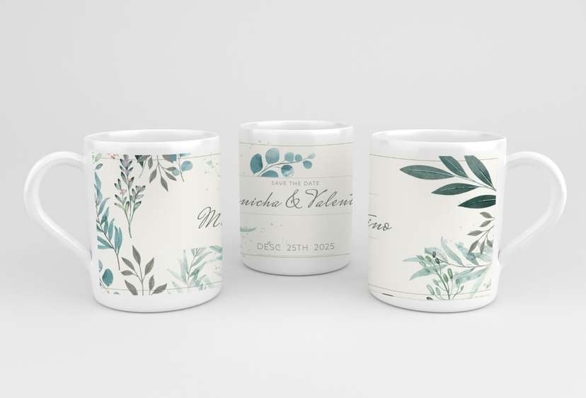 Design mug Wedding Flower Water color - Image 1