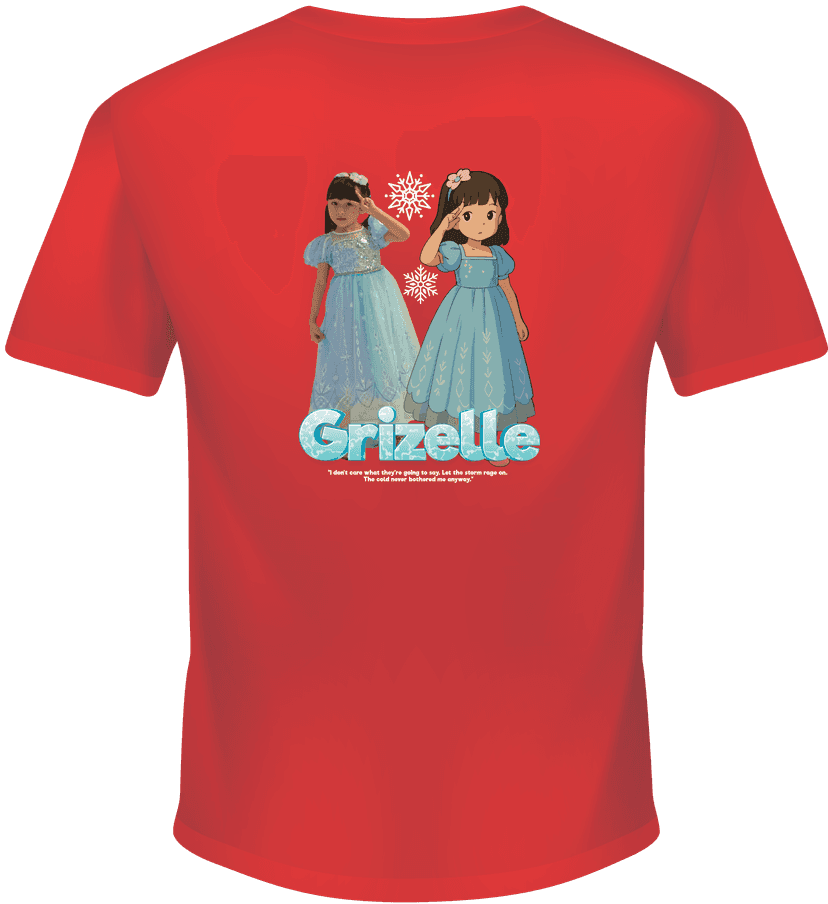 Kaos Anak Princess Salju Pakai Foto dan Kartun Ghilbi - Image 1