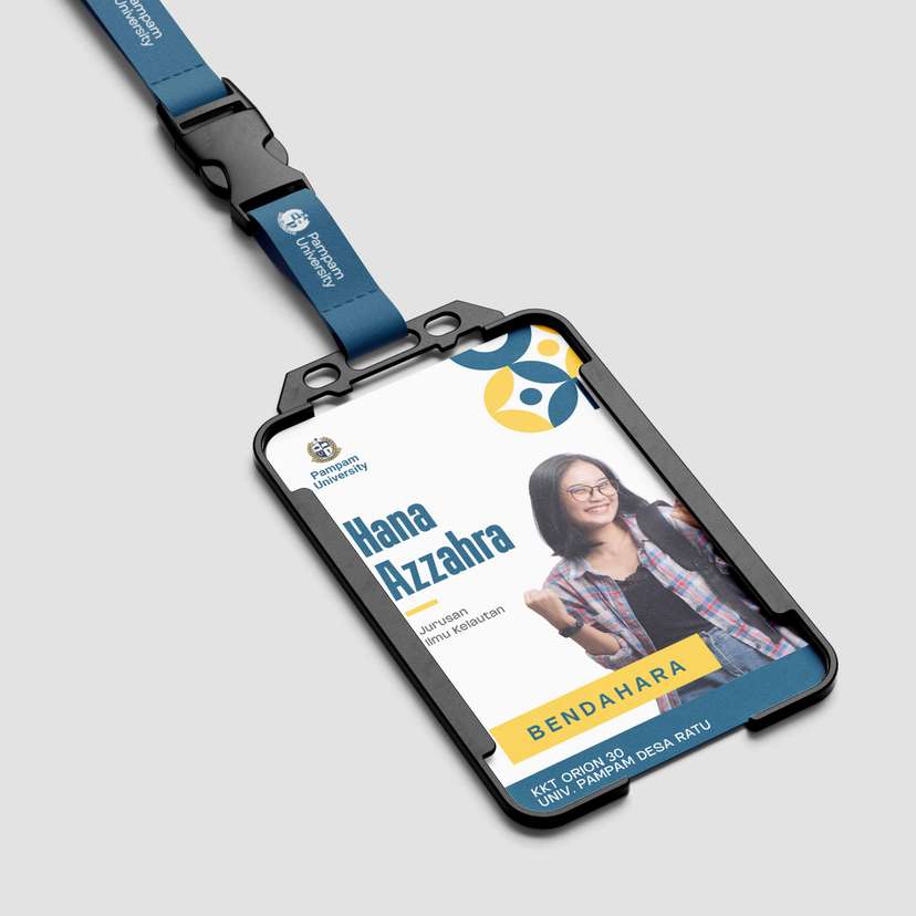 ID Card Mahasiswa Peserta KKT KKN Biru Kuning Elegan Fresh - Image 1
