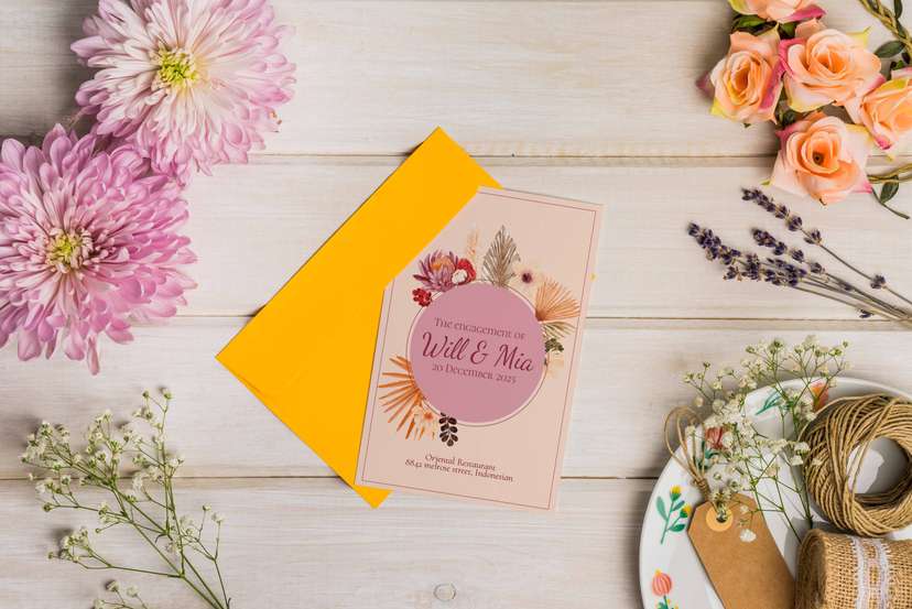 Undangan Tunangan Floral Simple - Image 1