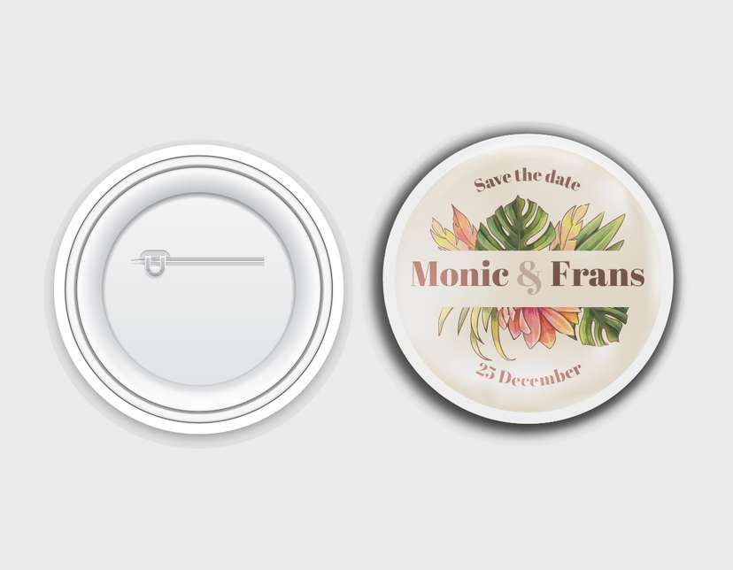 Save the Date Pin - Floral Wedding Design - Image 1