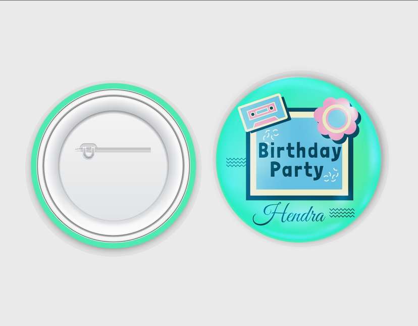 Pin Ulang Tahun Hendra - Vintage Style - Image 1