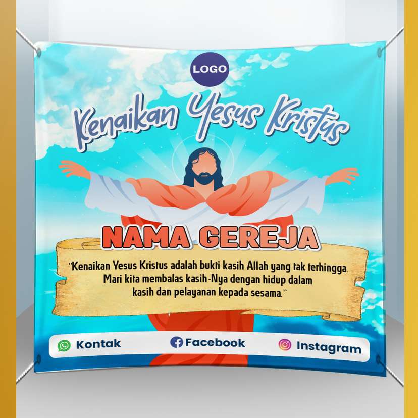 Baliho Kenaikan Yesus Kristus Tema Langit - Image 1