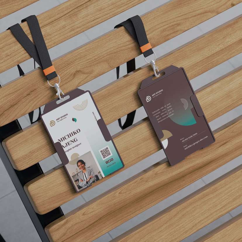 ID Card Pegawai Perusahaan Coklat - Image 1