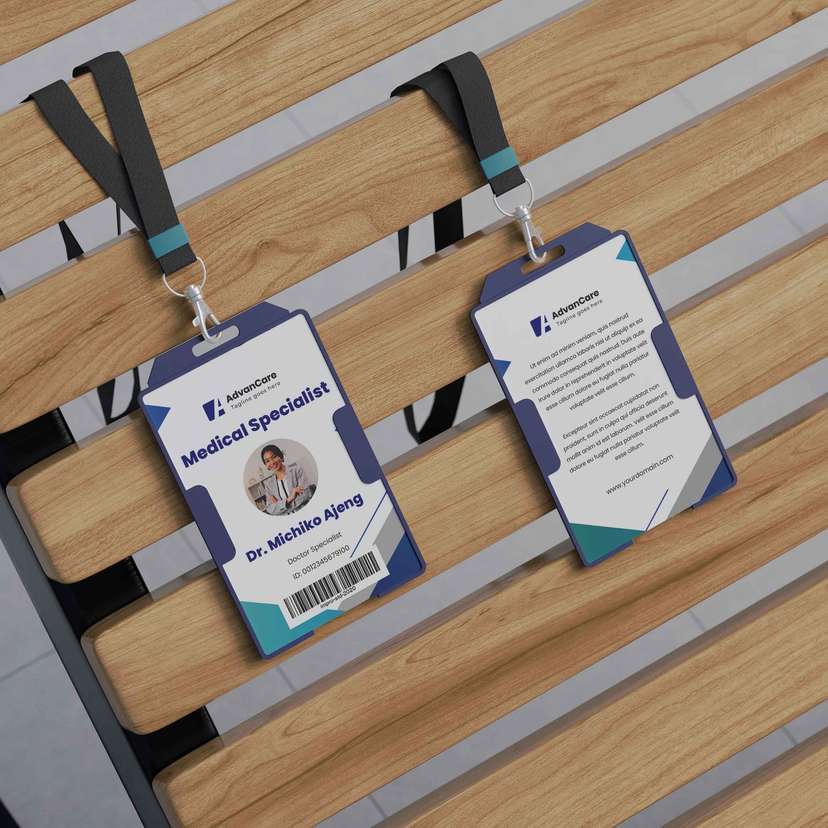 ID Card Karyawan Perusahaan Biru Putih - Image 1