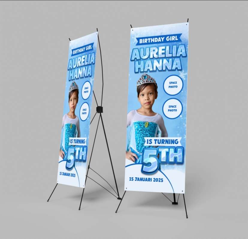 Banner Ulang Tahun Anak Tema Frozen - Image 1