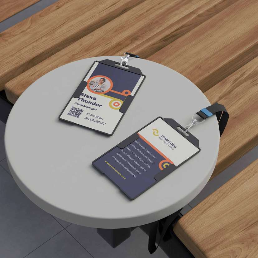 ID Card Pegawai Perusahaan Tema Navy Krem - Image 2