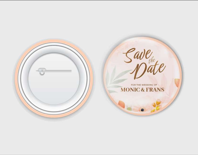 Save the Date Wedding Pin Design - Image 1
