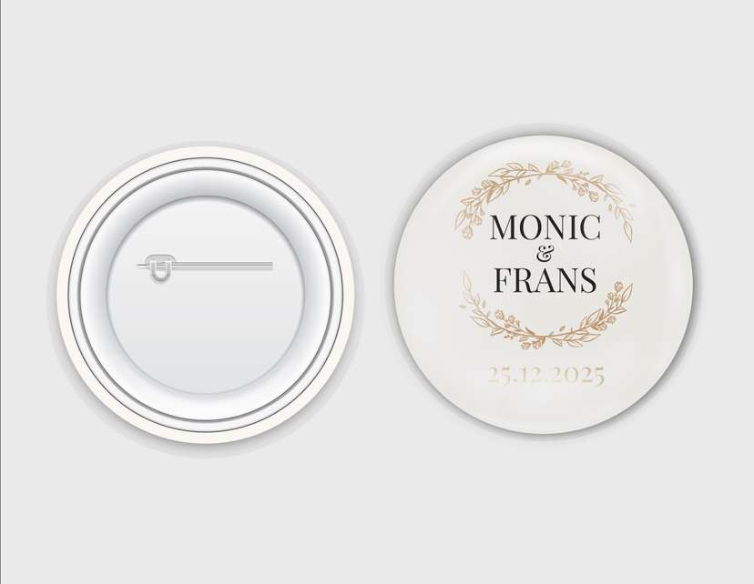 Elegant Floral Wedding Save the Date Pin - Image 1