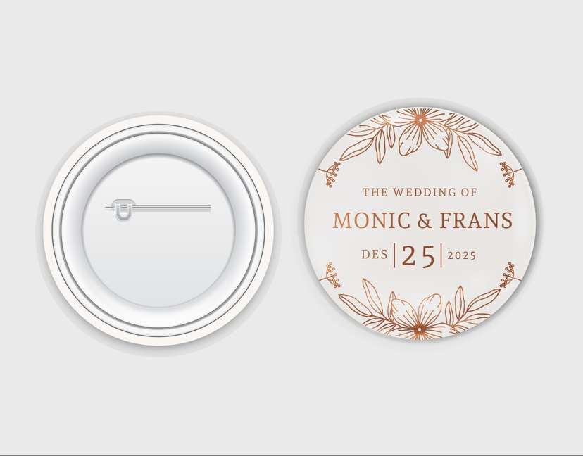 Floral Wedding Save the Date Pin - Image 1