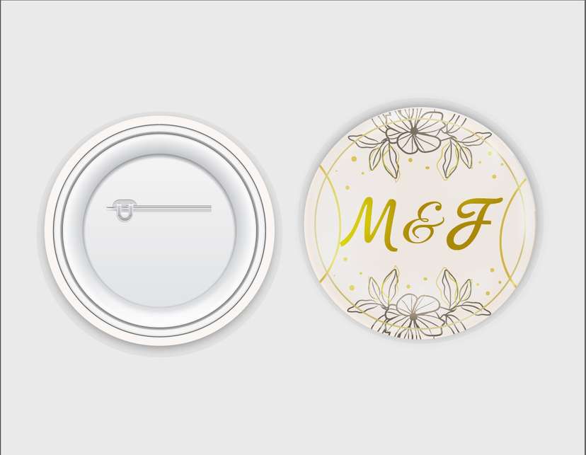 Elegant Monogram Wedding Pin - Image 1
