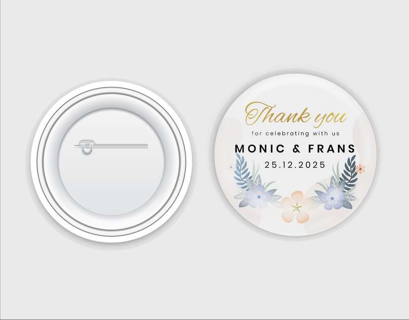 Elegant Floral Thank You Pin Design - Image 1