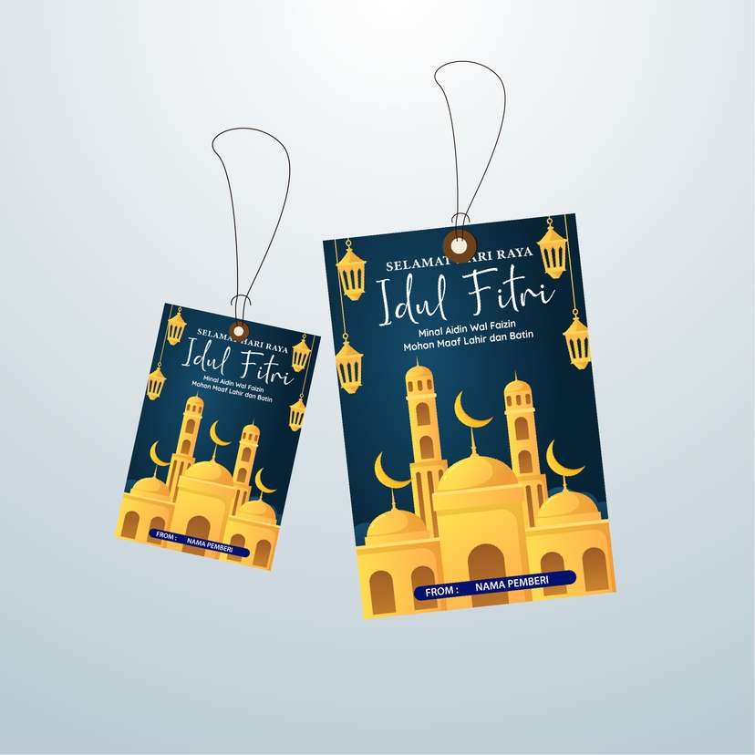 HangTag Idul Fitri Langit Biru Gelap - Image 1